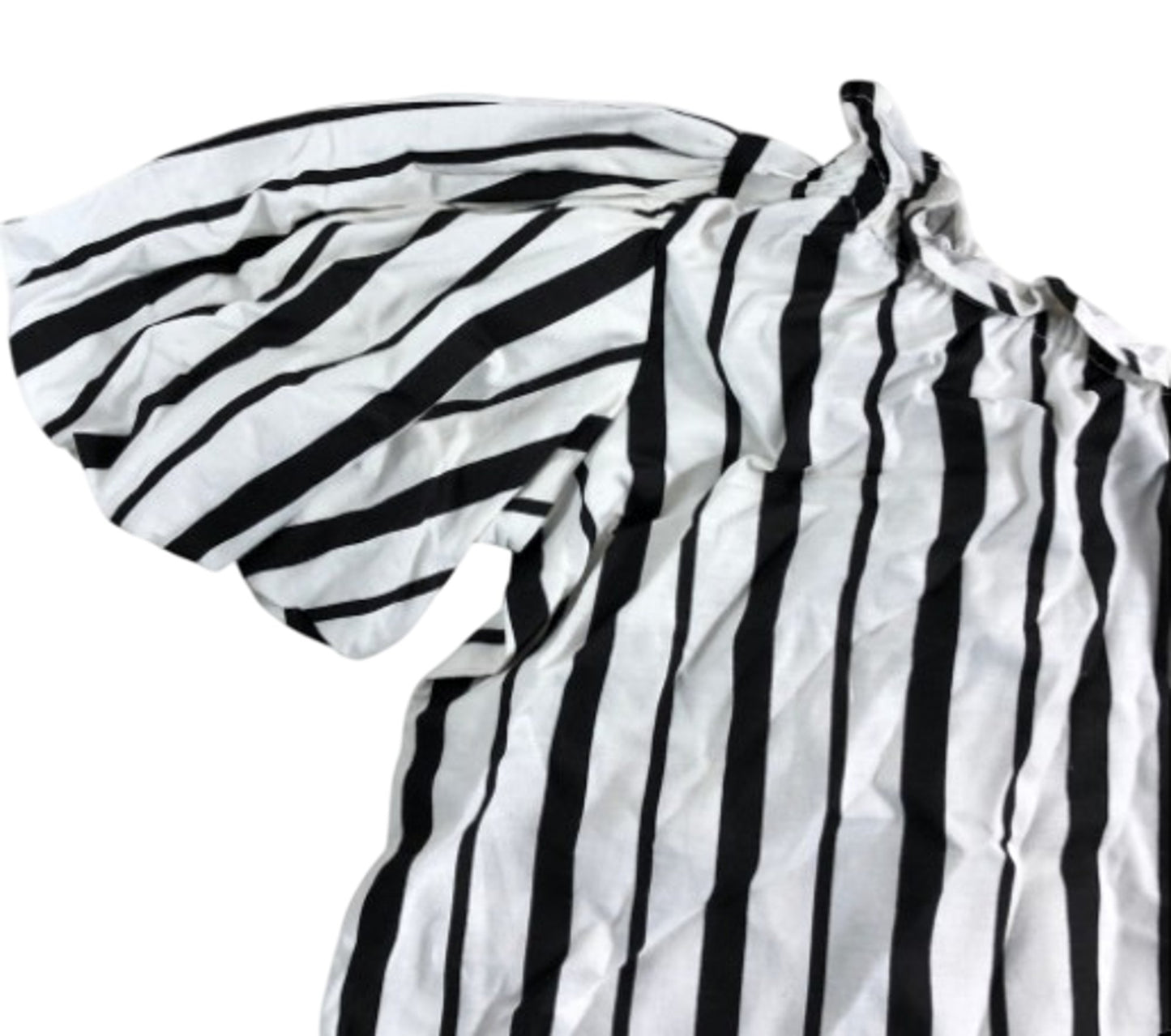 River Island Women's Black White Striped Off Shoulder Top Size 10