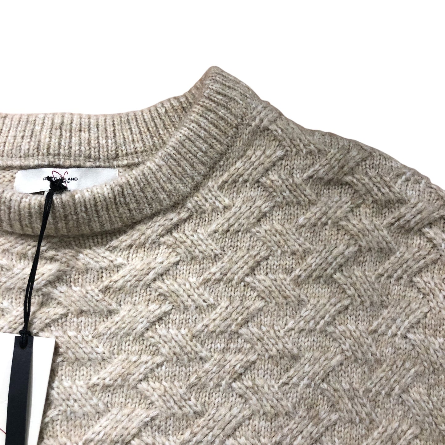 River Island Chunky Knit Sweater UK Medium Men's Cream Cable Design Wool Blend
