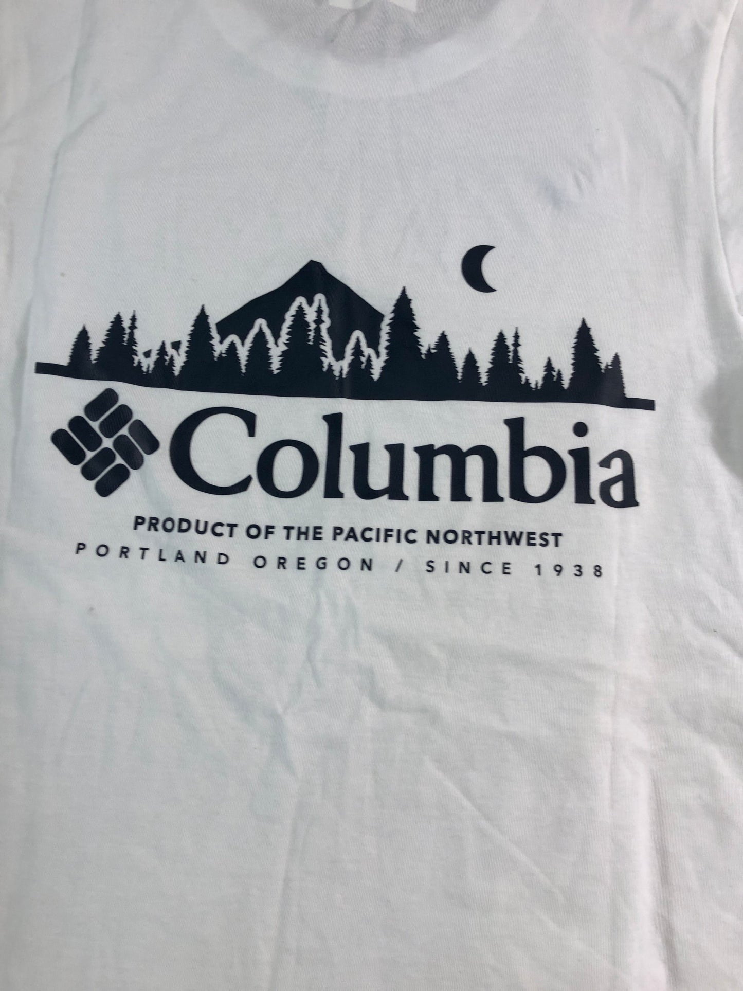 COLUMBIA Rapid Ridge Back Graphic T-Shirt Mens Regular Fit White Size Small