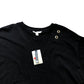 River Island Relaxed T-Shirt Black Women's Cotton Top with Eye Size 10