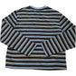 Covernat Horizontal Stripe Long Sleeve Top Small Women's Dark Navy Cotton