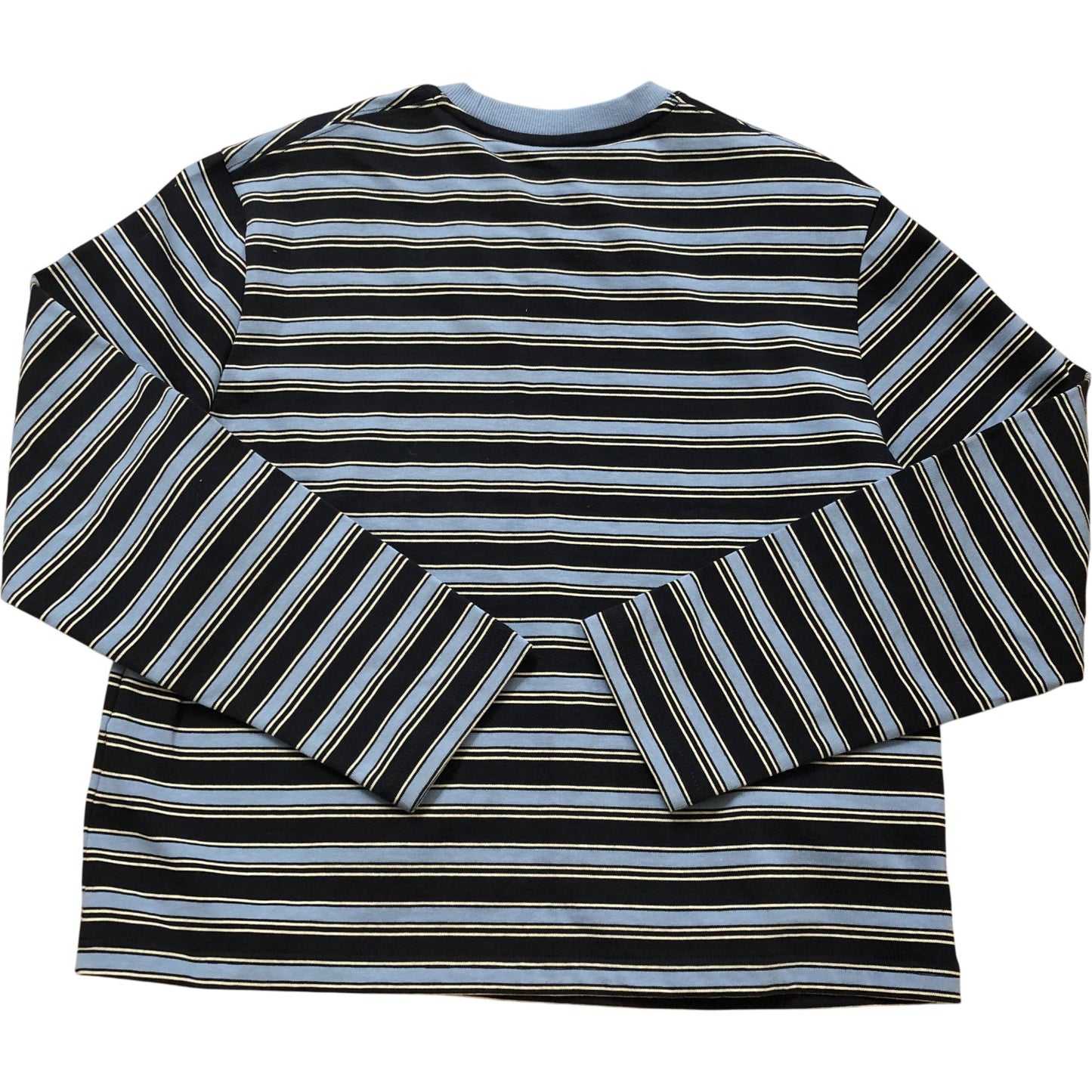 Covernat Horizontal Stripe Long Sleeve Top Small Women's Dark Navy Cotton