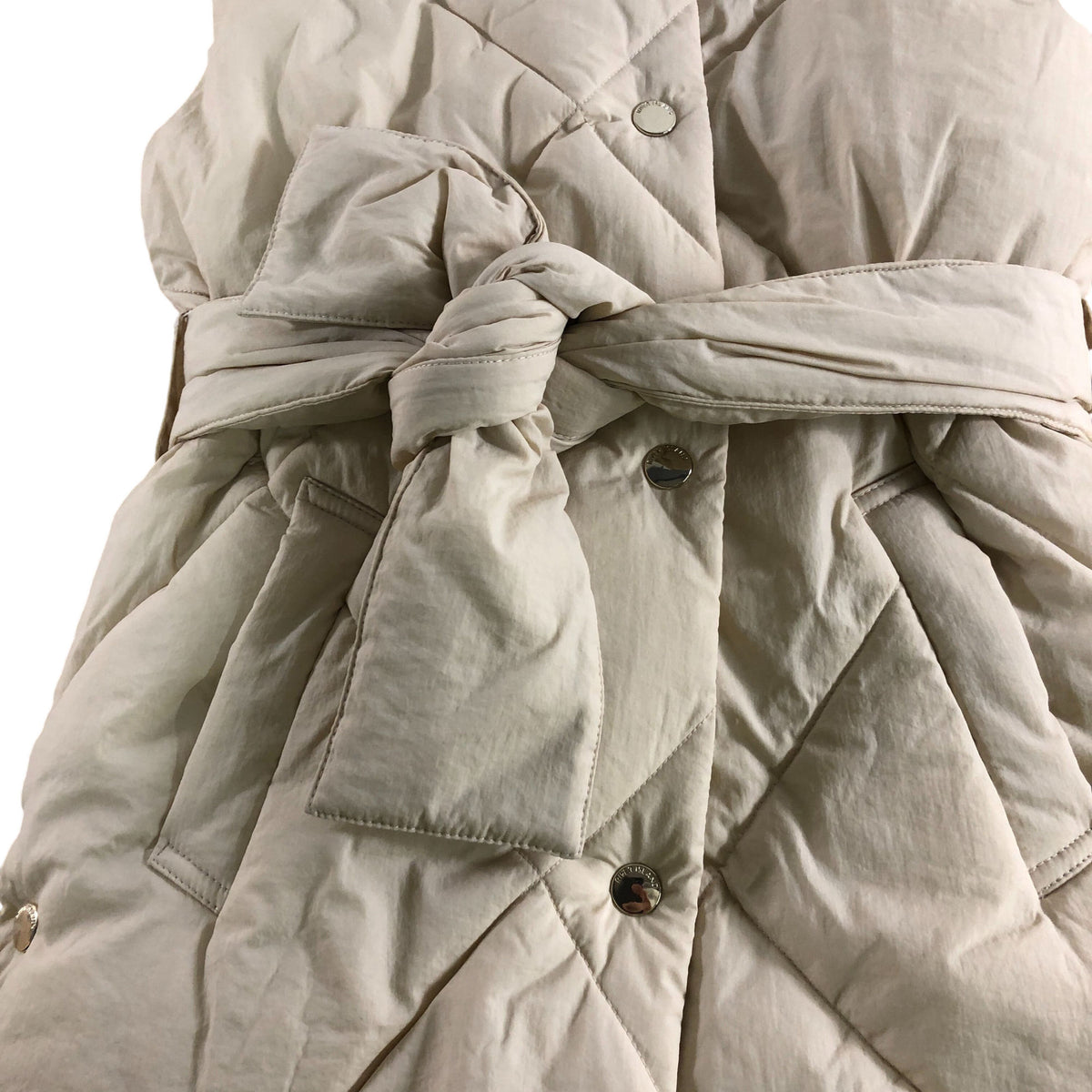 River Island Sleeveless Hooded Padded Vest UK7-8 Years Girls Quilted Cream