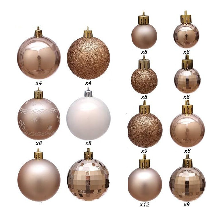 Sea Team 100-Pack Shatterproof Christmas Baubles Rose Gold