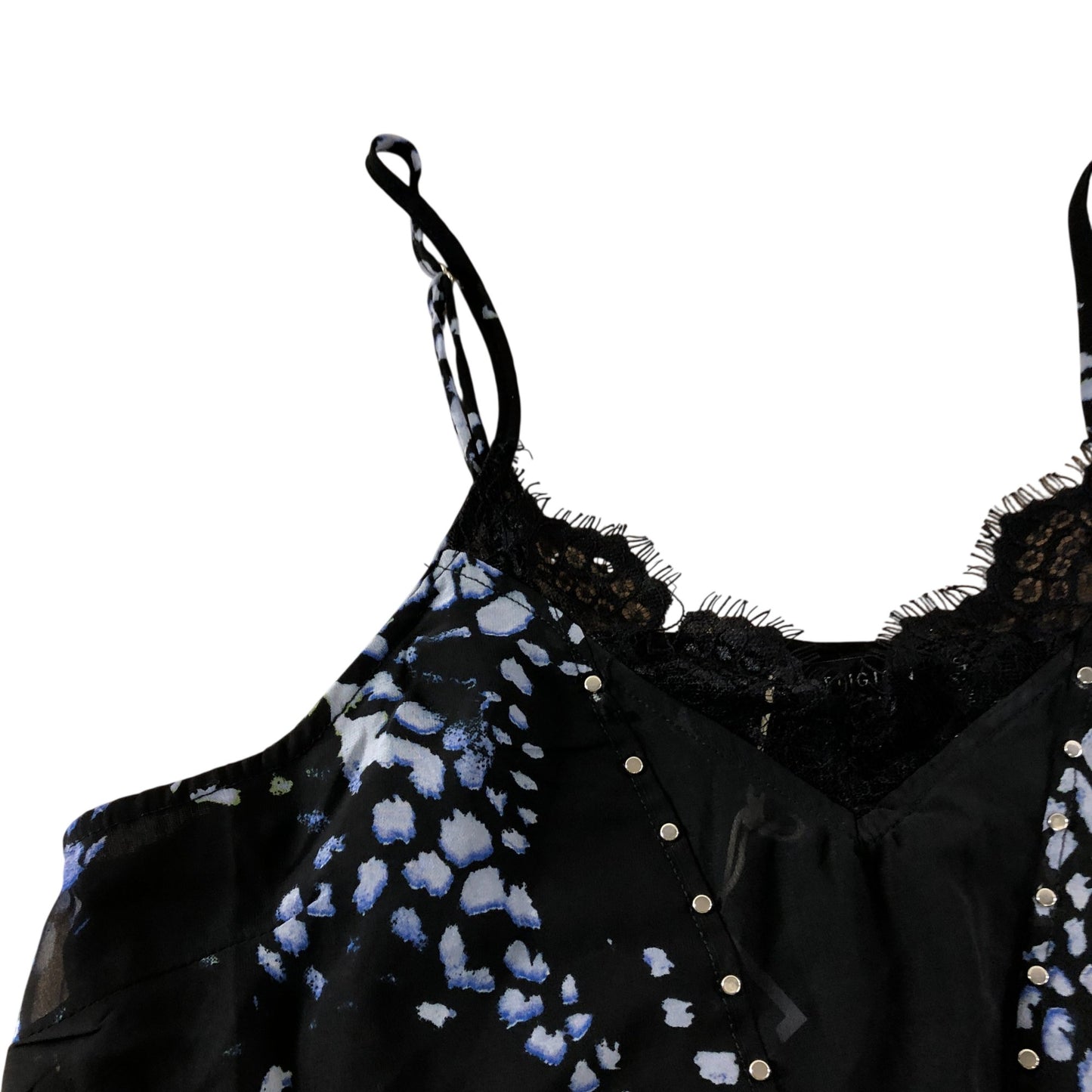 Branded Black Wild Print Cami Top - Size 12