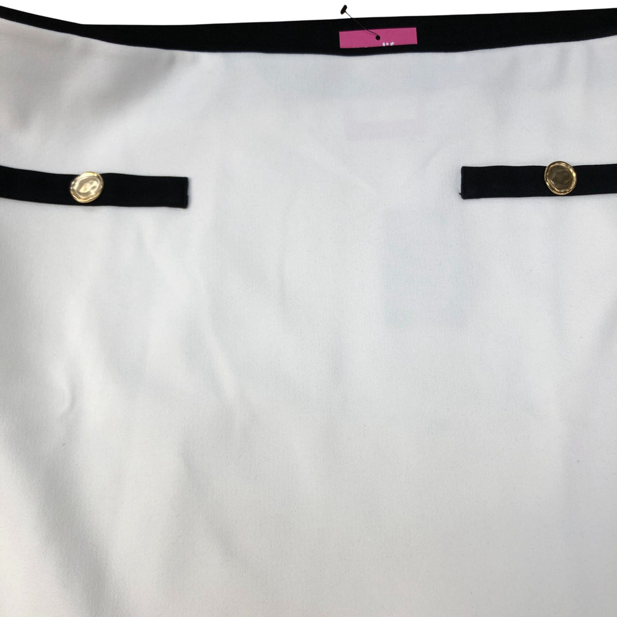 River Island White Skirt UK22 Women's Stylish Smart Casual Gold Button Detail
