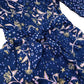 Floral Print Jumpsuit Girls Long Sleeve Lyocell Navy Blue