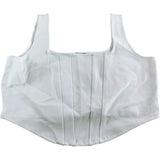River Island White Square Neck Crop Top UK L Women's