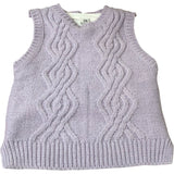 River Island UK9-10 Years Lilac Cable Knit Sleeveless Top With White T-Shirt