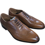 River Island Leather Brogue Shoes Mens Tan Oxfords Classic Style
