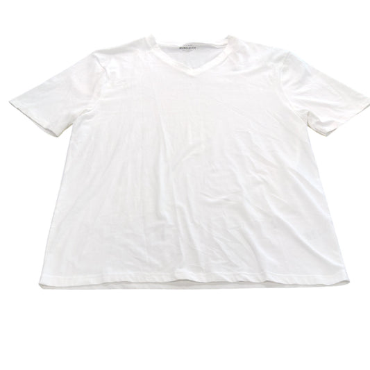 River Island Muscle Fit V Neck T Shirt UK XXL White Short Sleeve Men's Top