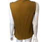 River Island Women's Draped Top UK S Mustard Satin Textured Sleeveless Blouse