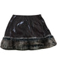 River Island Faux Fur Trim Skirt UK10 Women's Brown Patent