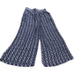 Boden Navy Crinkle Wide Leg Trousers - Size 12P