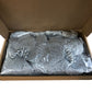 Glitter Poinsettia Christmas Ornaments Silver 3/4/6" 24 Piece Bundle