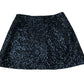 Sequin Skirt UK12 Women's Black Sparkly Mini Party Skirt