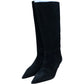 Branded Black Suede Low Heel High Leg Pointed Boots Size UK 7 Women