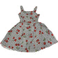 River Island Girls Smock Dress 8 Years Black White Gingham Cherry Print