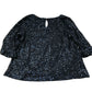 Sequin Blouse UK12 Women's Sparkly Black Top V Neck Party Wear