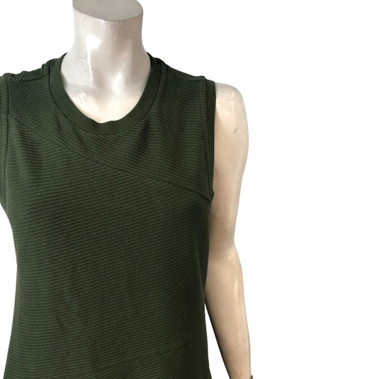 AllSaints Women's Dress UK16 Pia Satin Green Sleeveless Design Casual Style