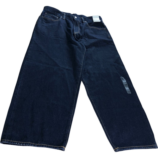 Branded Dark Wash Blue Extra Baggy Jeans - Size 34 x 32