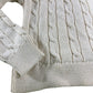 River Island Women's Cable Knit Sweater UK XS Cream Long Sleeve Bow Detail