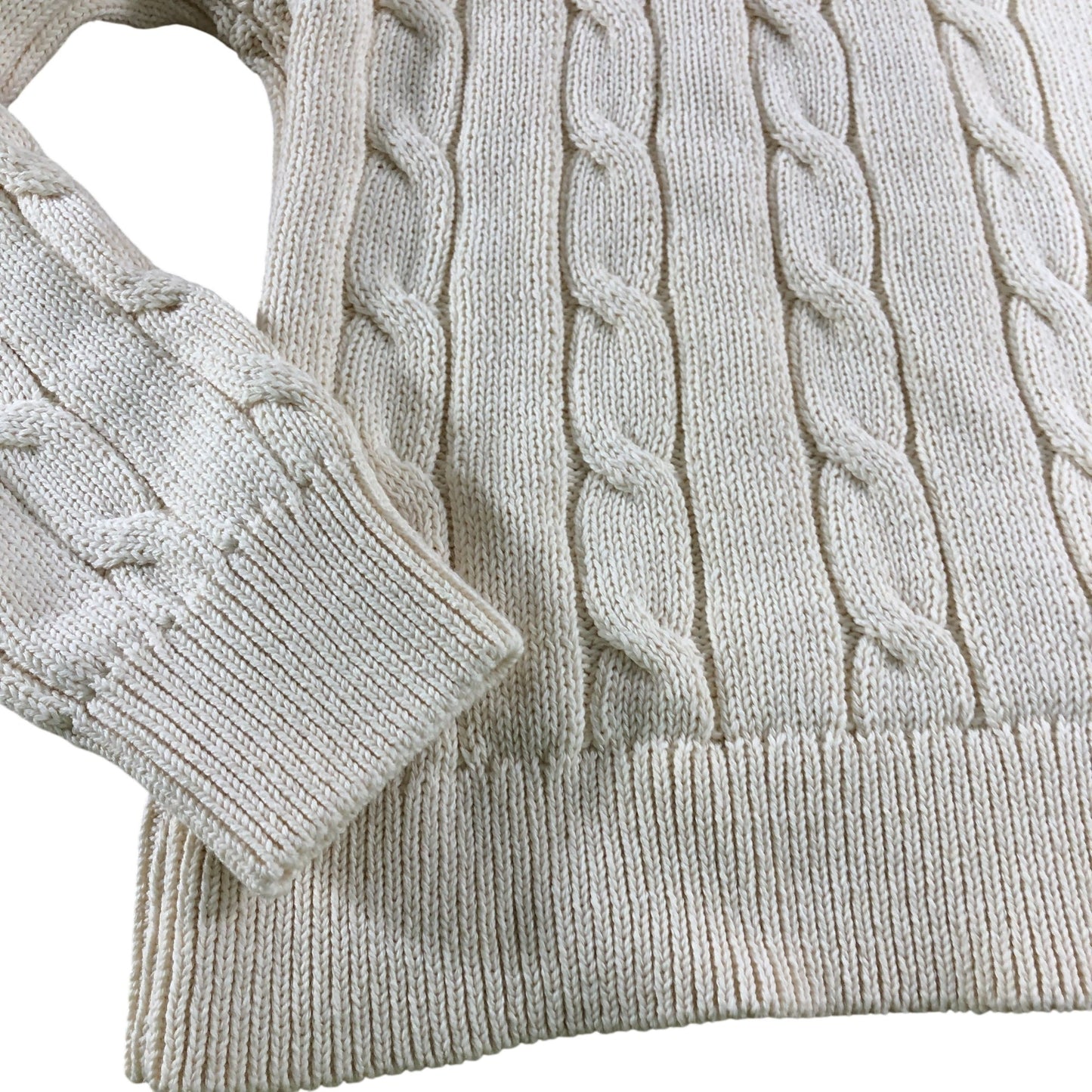 River Island Women's Cable Knit Sweater UK XS Cream Long Sleeve Bow Detail