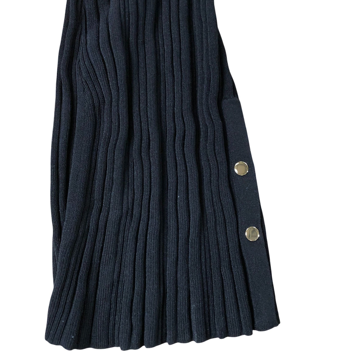 River Island Black Ribbed Flared Trousers Size 16 Women's Stretchy Fabric Casual