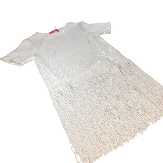 River Island UK8 Women's Sequin Fringe Dress White Party Evening Wear