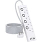 Hanycony Extension Lead HNUK4WC2 4 Socket USB Power Strip UK Plug