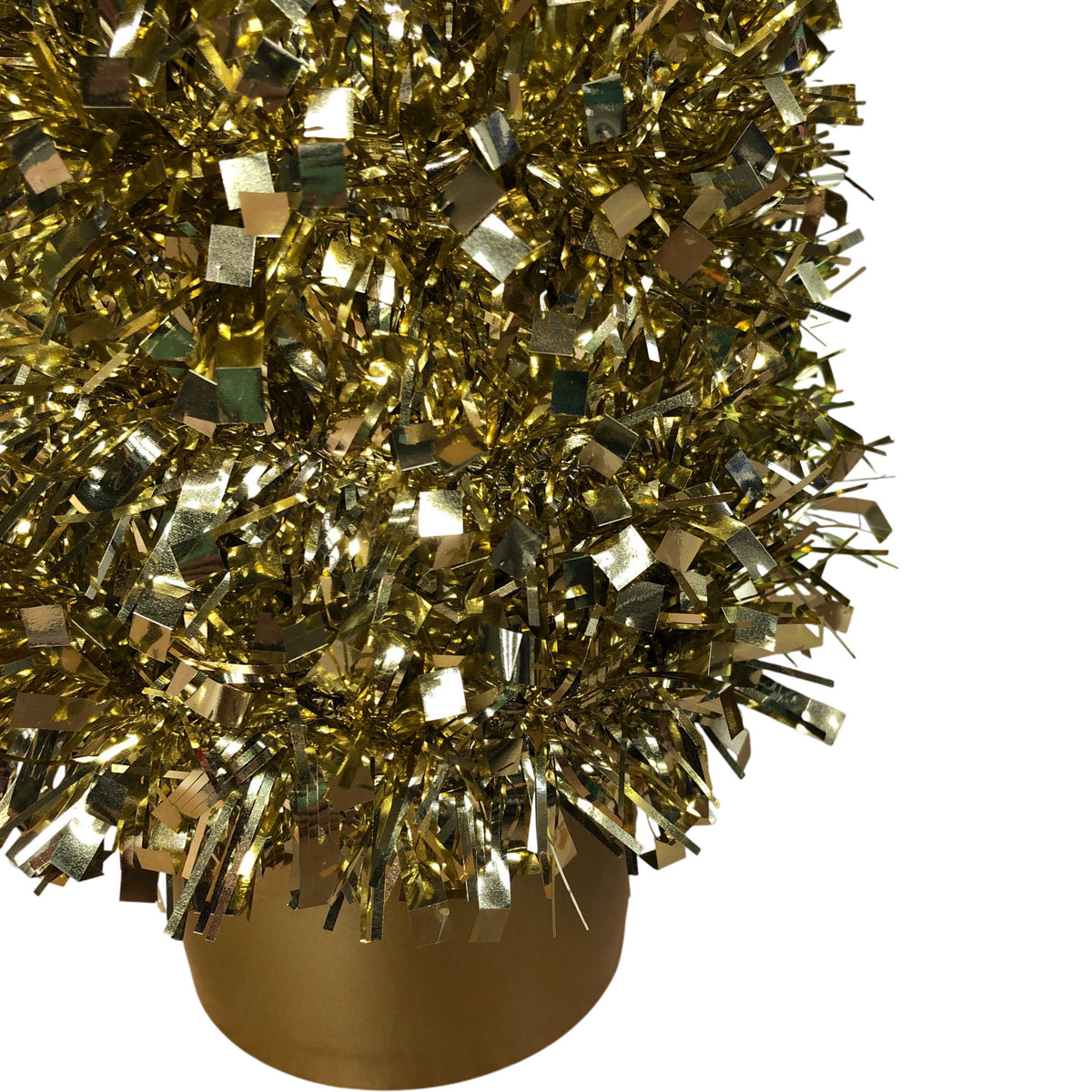 Small Gold Tinsel Christmas Tree 13"