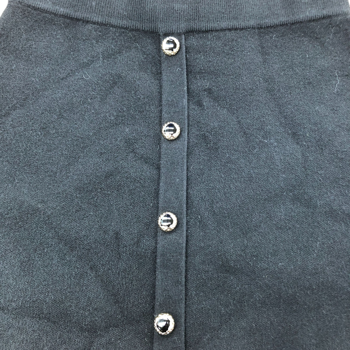 River Island Black Button Down A-Line Skirt UK Size 12 Women's Acrylic Blend