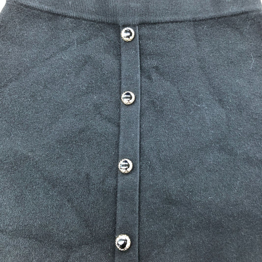 River Island Black Button Down A-Line Skirt UK Size 12 Women's Acrylic Blend