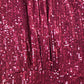 Women's Midi Dress Size 10 Red Sequin Short Sleeve