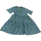 UK6 Women's Petite Green Floral Print Short Sleeve Dress