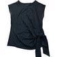 River Island Black Striped Tie Front Top