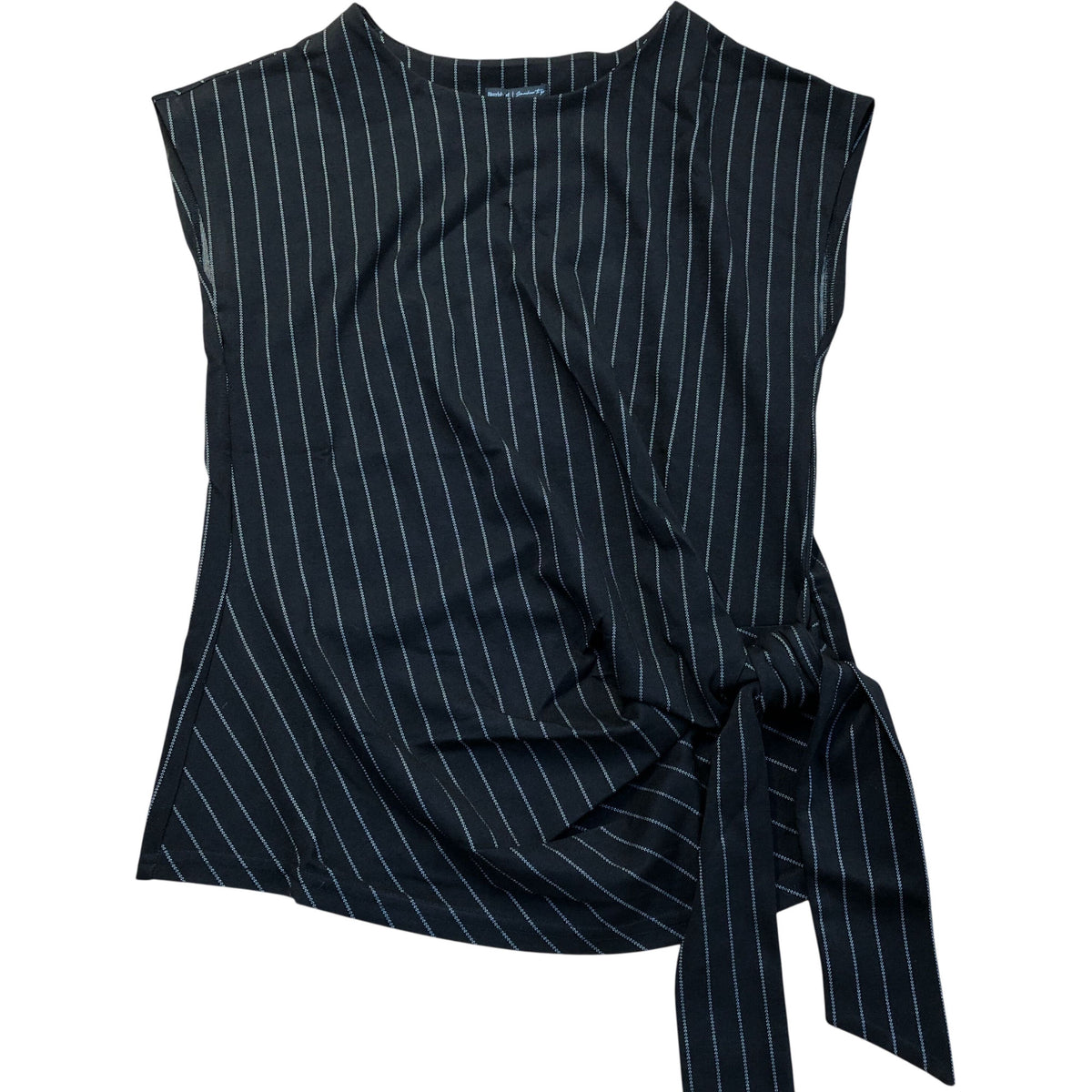 River Island Black Striped Tie Front Top