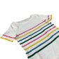 Boden Striped T-Shirt Women's Short Sleeve Cotton White Pink Green Yellow UK10