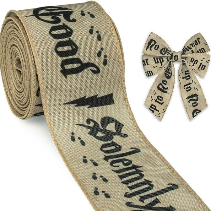 Harry Potter Themed Christmas Burlap Ribbon 8 Pieces