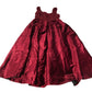 Evening Dress UK12 Women's Burgundy Velvet Spaghetti Straps