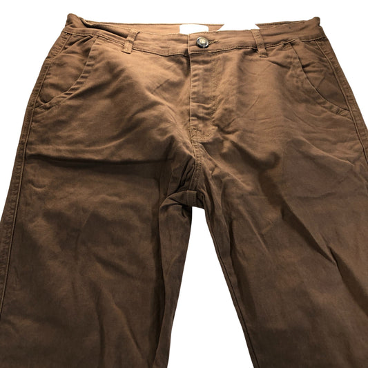 Onfire W32 L34 Men's Slim Fit Brown Cotton Stretch Jeans