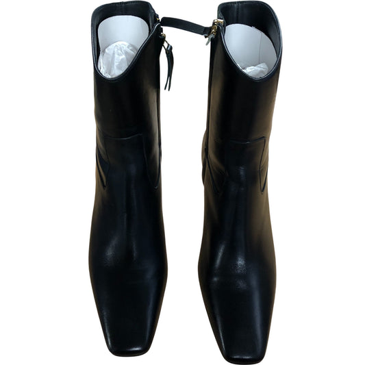 Alohas Ankle Boots UK6 Women's Pointed Toe Heeled Black Leather Size 39