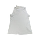 River Island Women's Ribbed High Neck Sleeveless Top UK10 Cream Casual Style