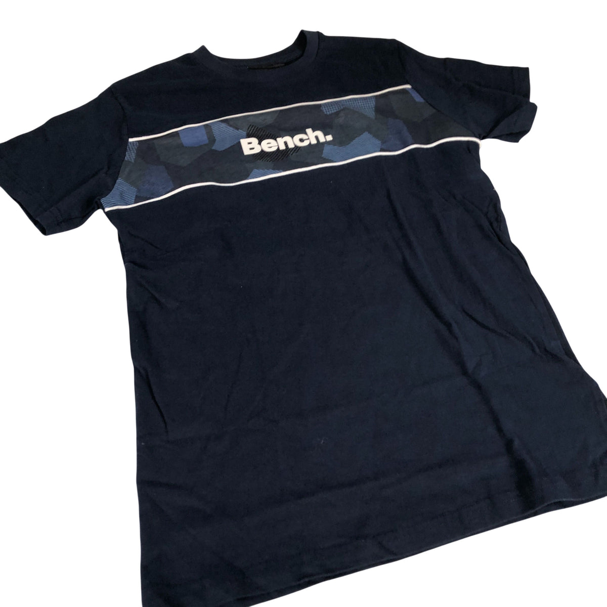 Bench T-Shirt Navy Blue Cotton Short Sleeve Casual Top 15-16 Years
