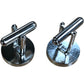 DQT Plain Satin Cufflinks Champagne Colour Round Design