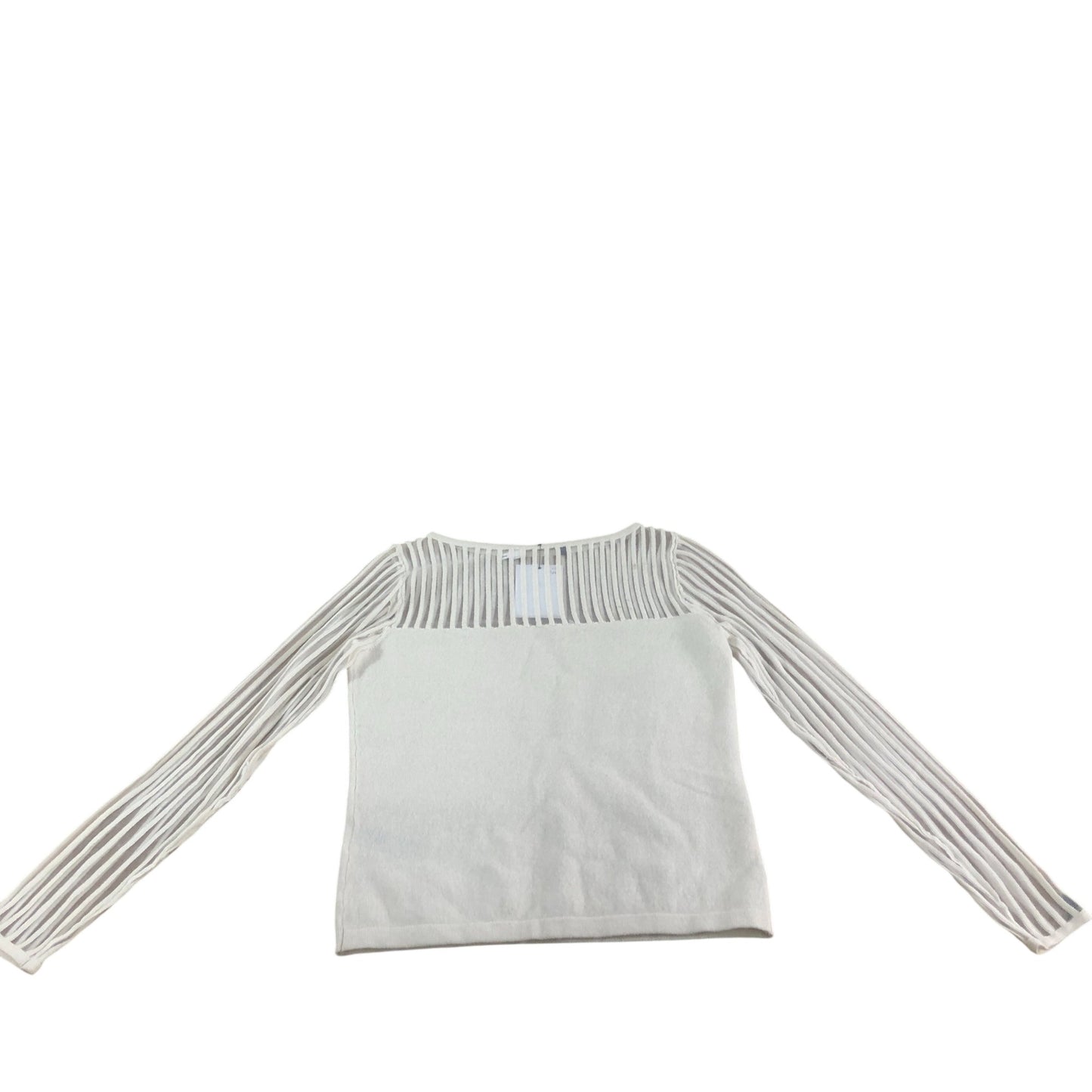 Branded Women's Cream Long Sleeve Sweater Striped Knit Design Cashmere UK 6