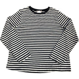 Long Sleeve Black & White Striped Top Size 14