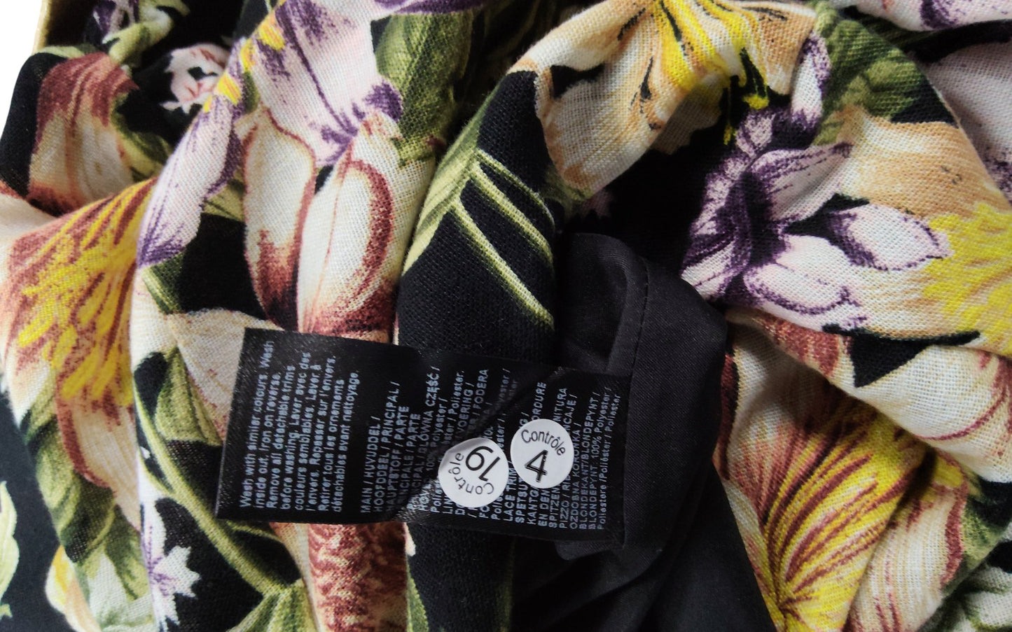 River Island Floral Dress UK8 Women's Short Sleeve Black Belted Tunic