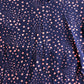 Women's Cotton Top UK10 V Neck Navy Pink Polka Dot Long Sleeve Blouse
