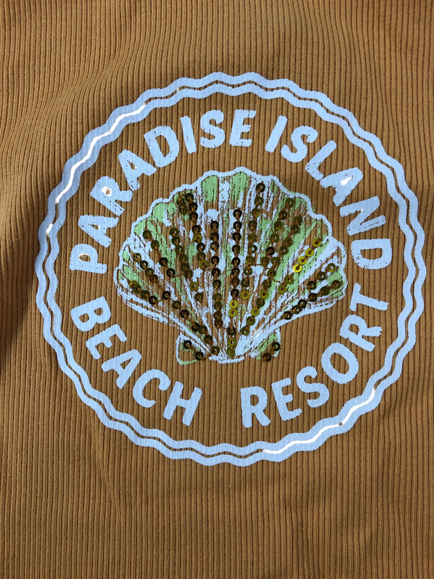 RIVER ISLAND Girls Tank Top UK11-12 Years Orange Paradise Island Beach Resort